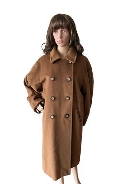 MaxMara Oversized Wool Cashmere Cocoon Double Breasted Coat Size  10